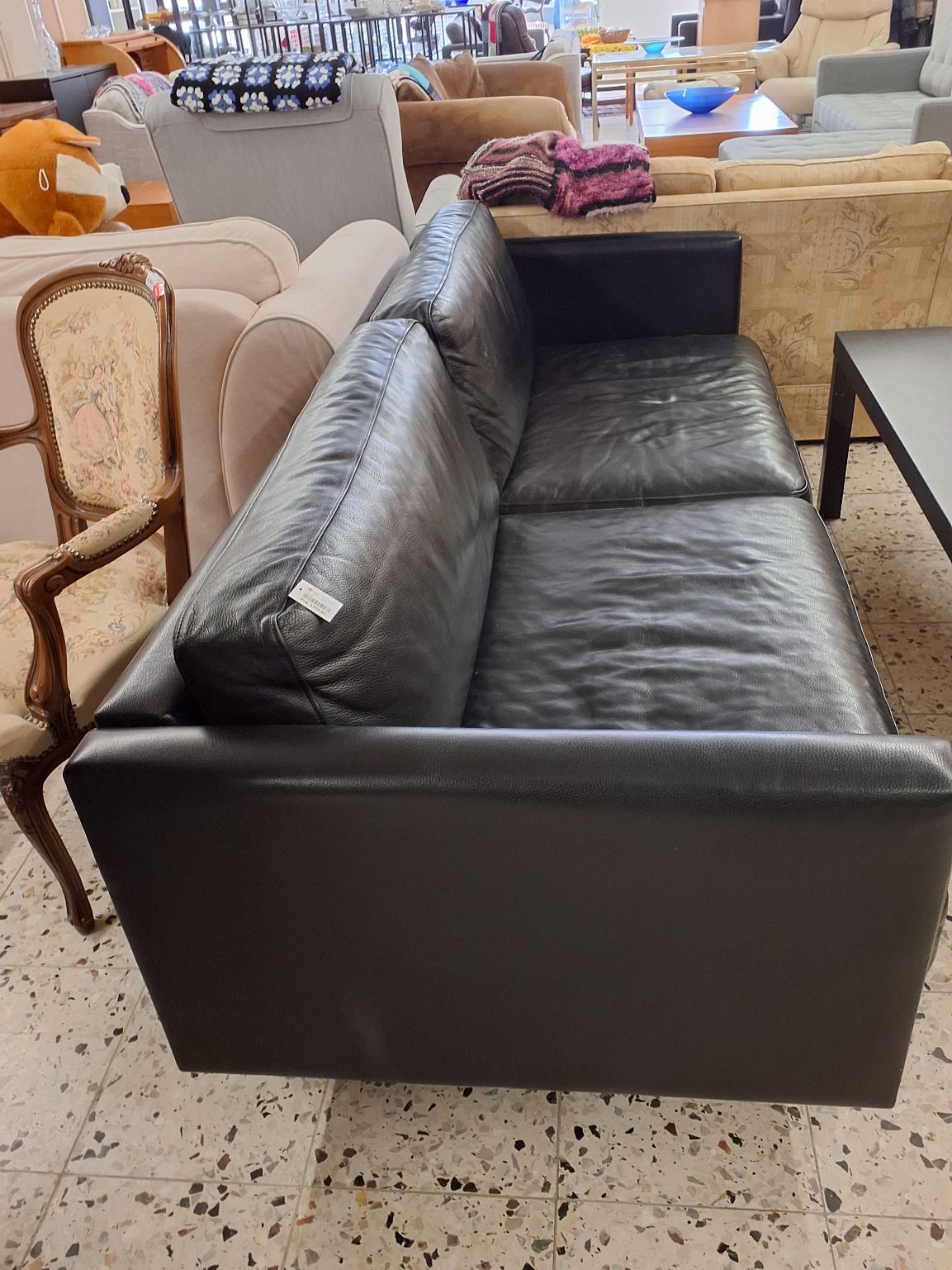 Sort lædersofa