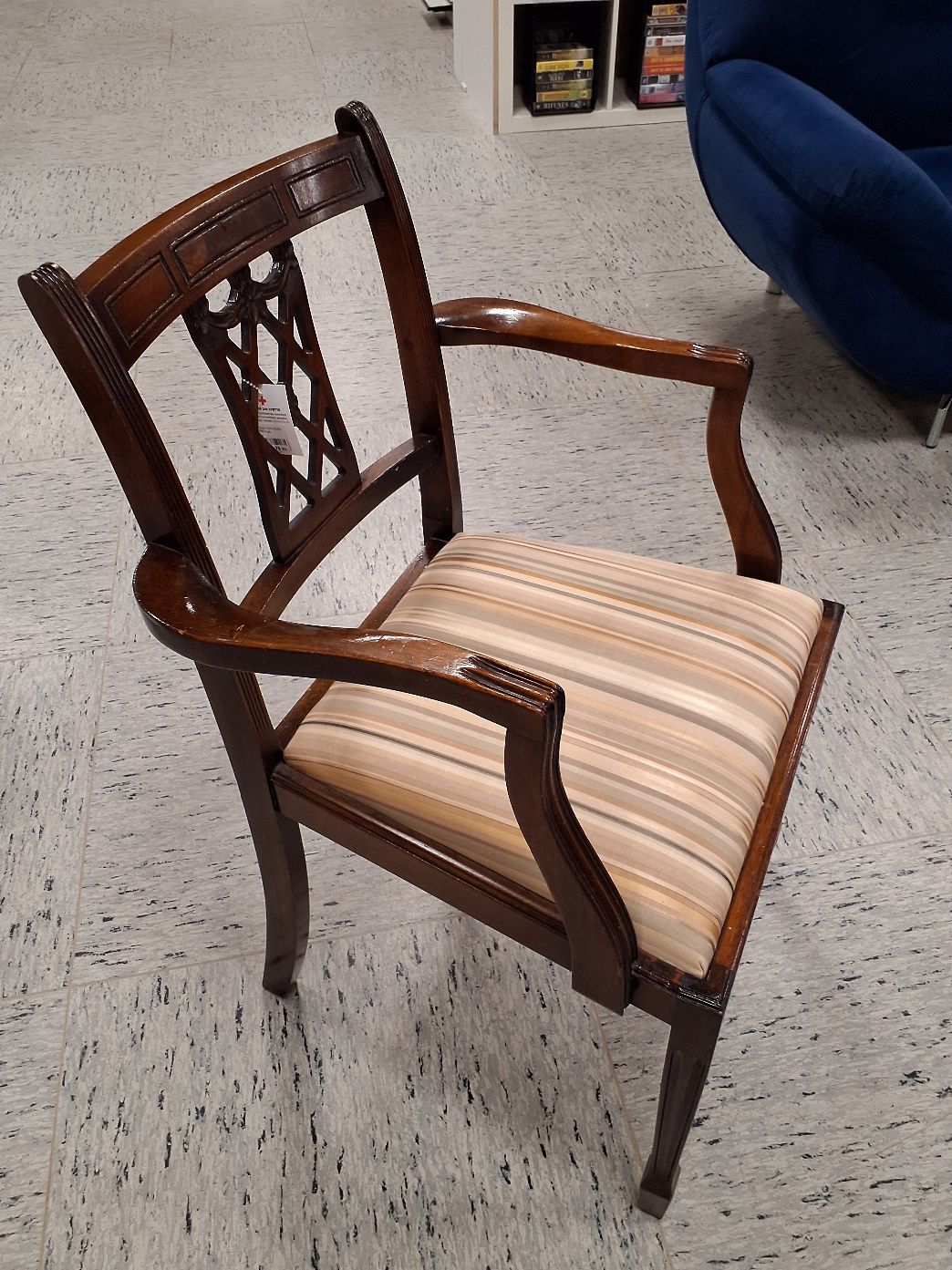 Vintage lænestol stribet polstring