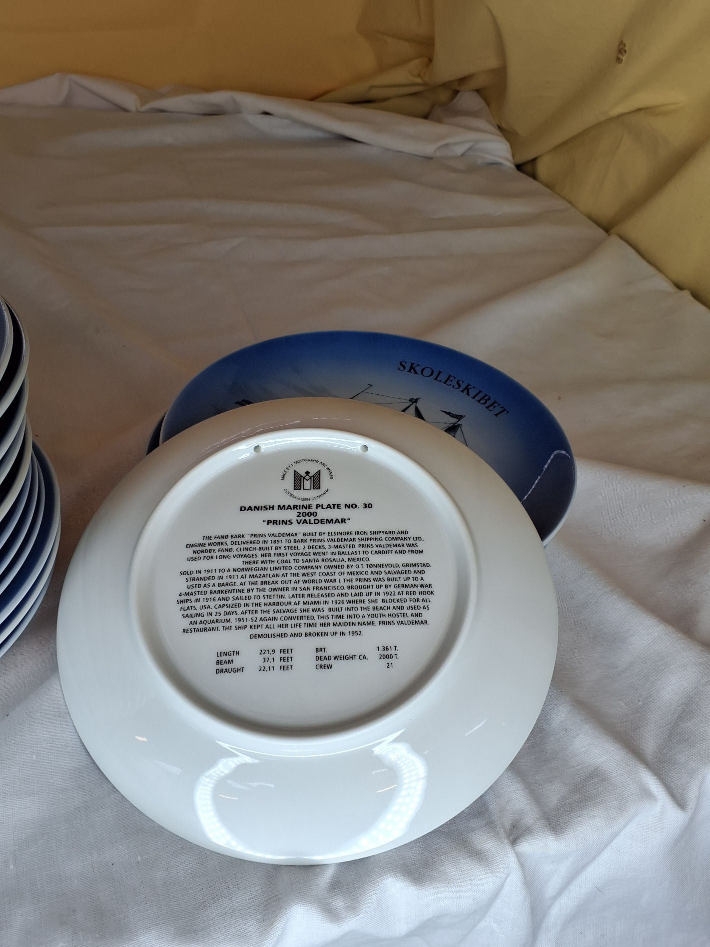 Skibsplatter fra Midtgaard Art Wares nr. 20-33