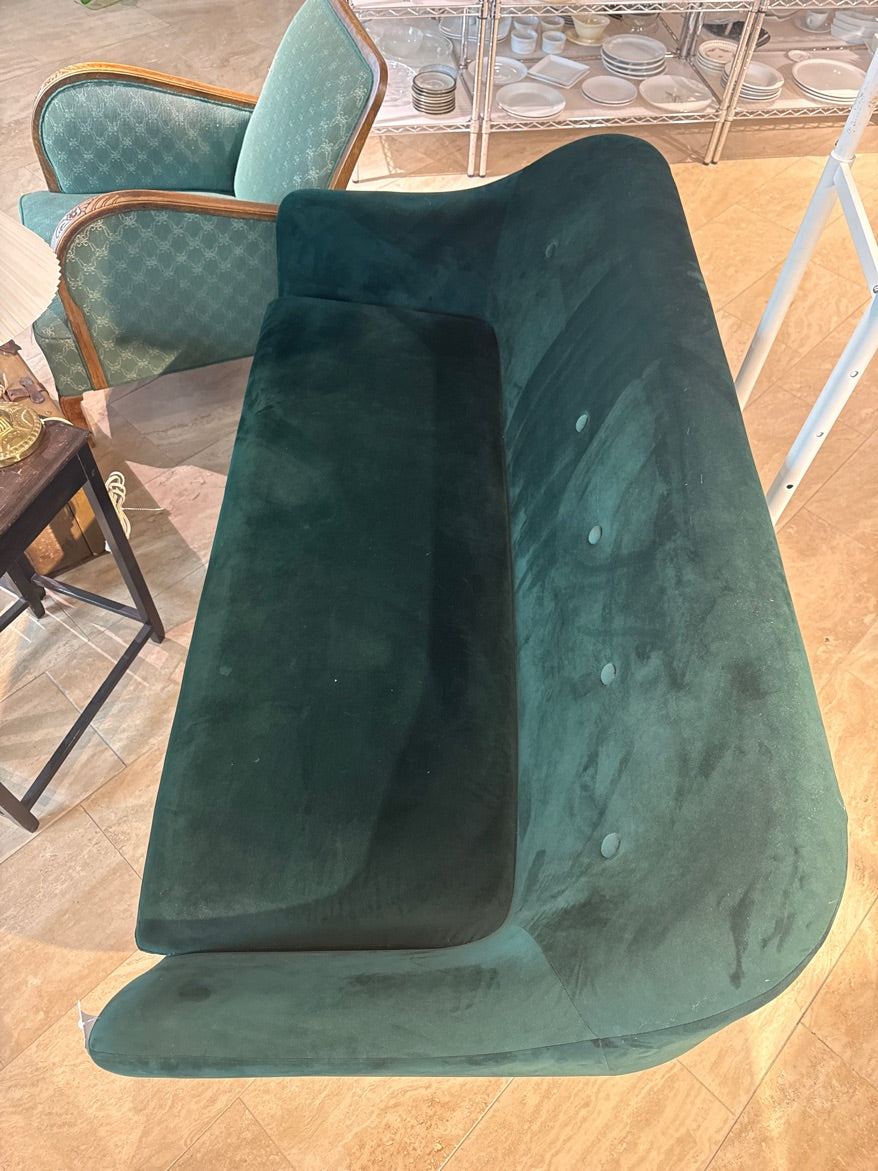 Grøn velour sofa