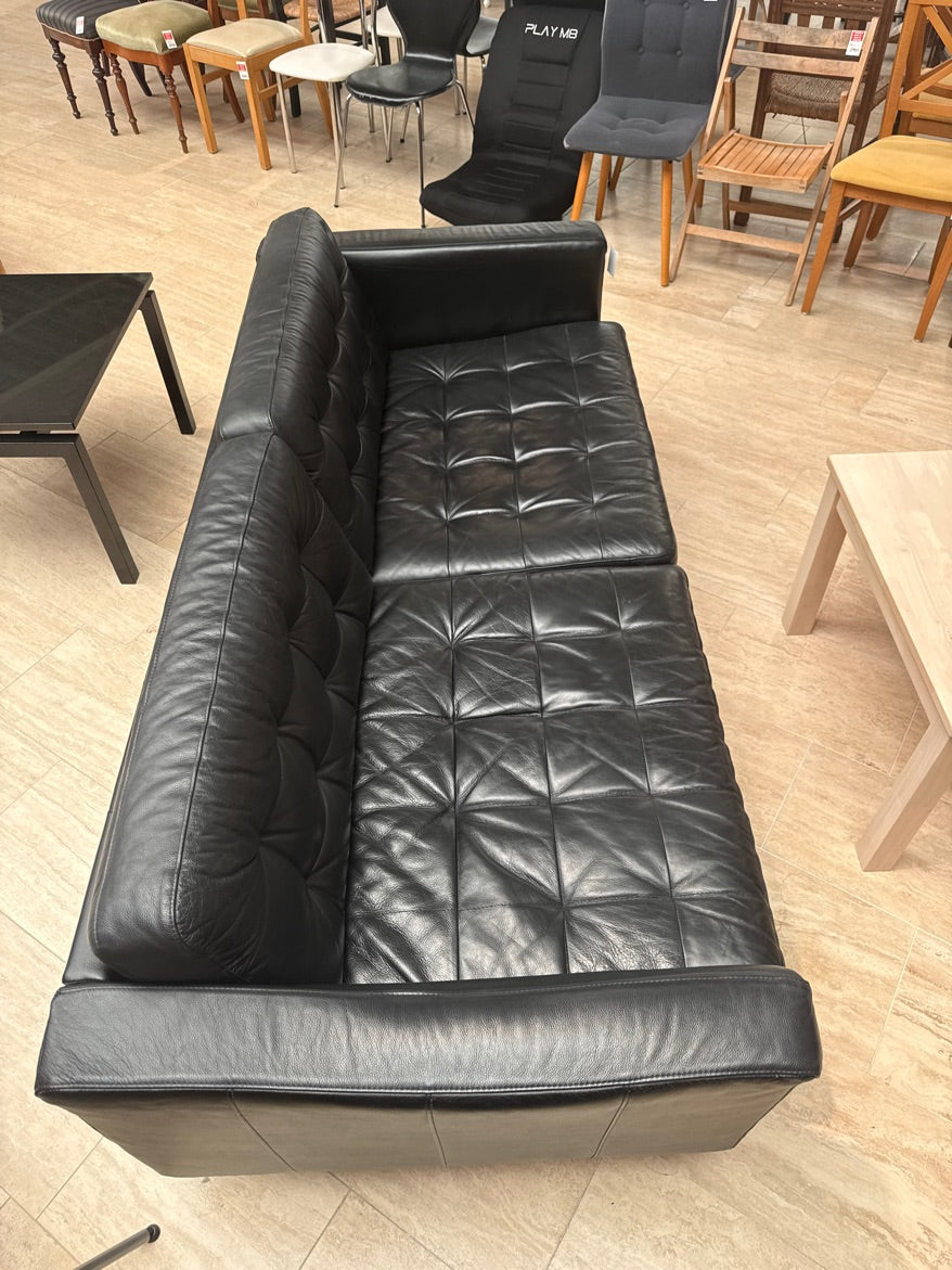 Lædersofa sort
