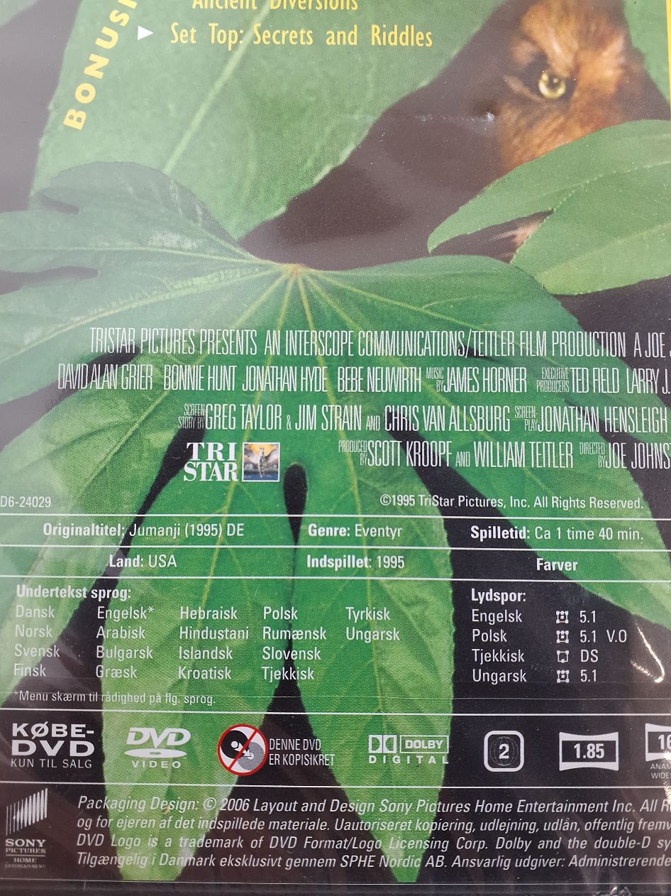 Dvd Jumanji 1995