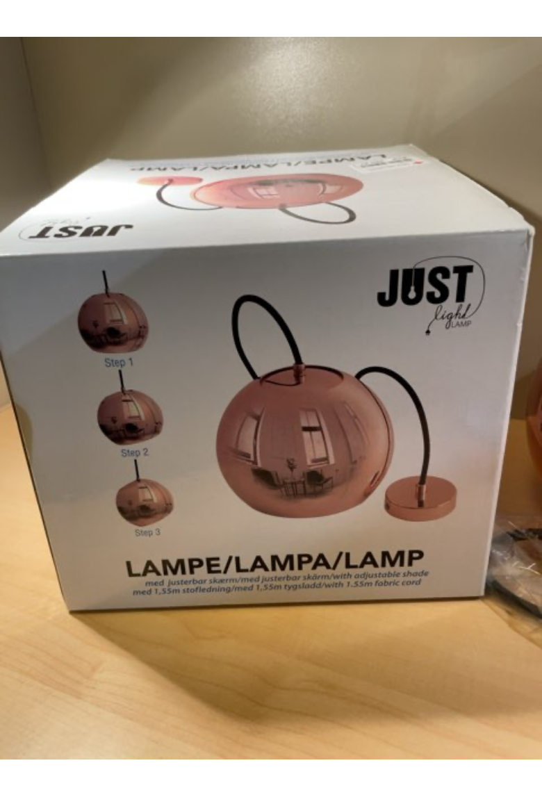 Kobber lampe. Pris er pr. stk.