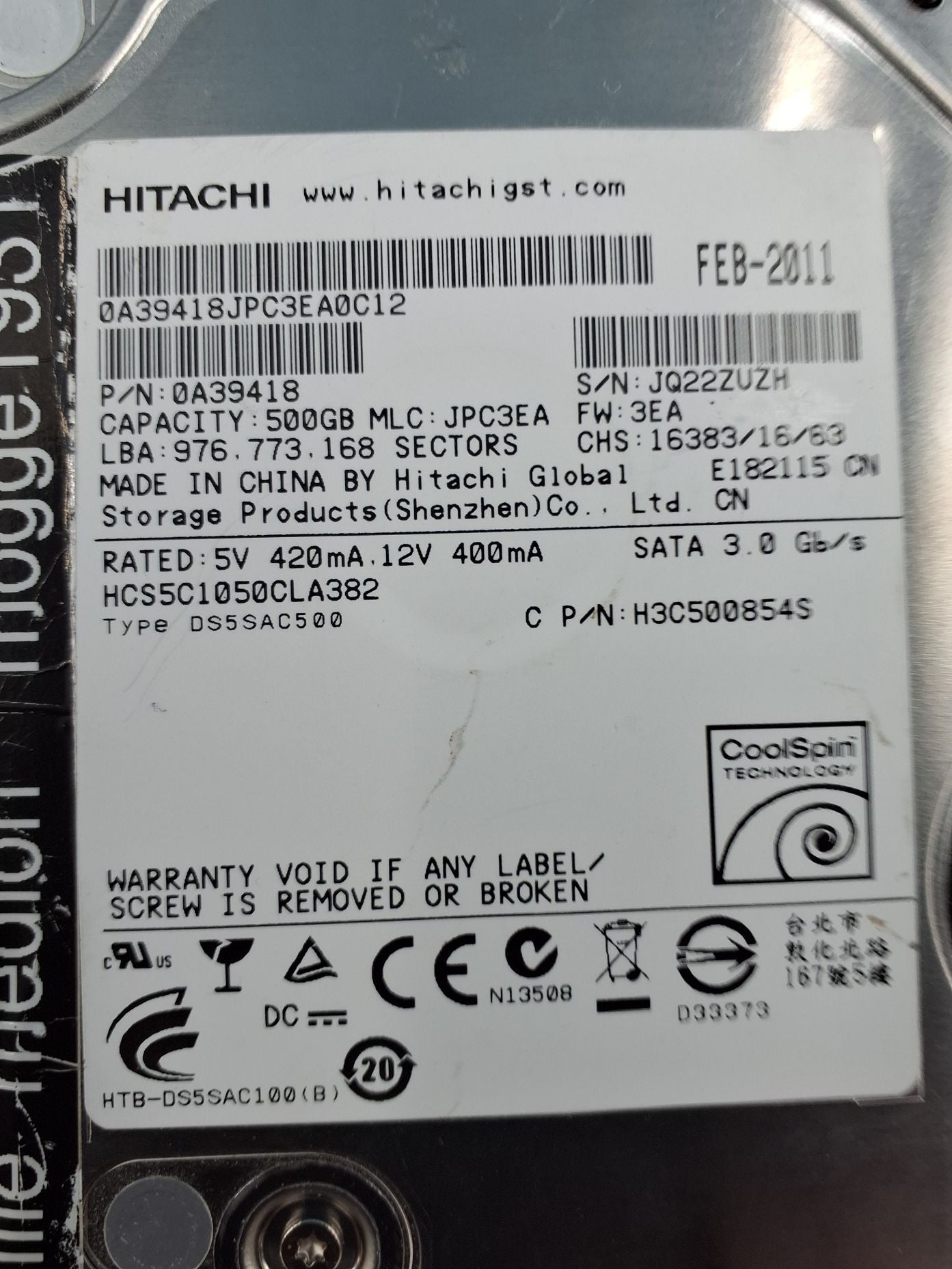 Hitachi harddisk