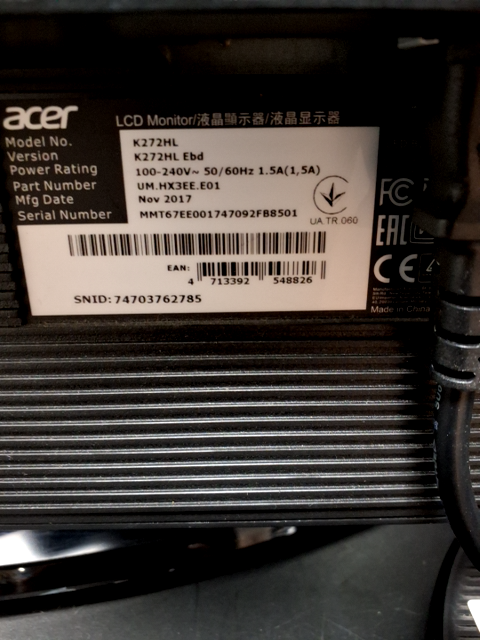 PC skærm acer