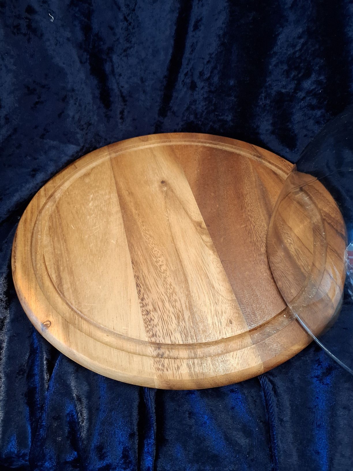 Osteklokke med glas og træ