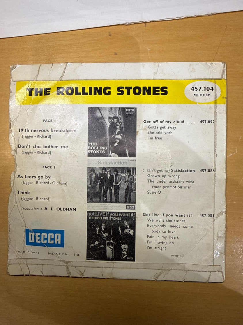 LP - Single - Rolling Stones, As tears go by
