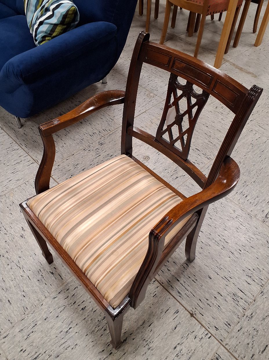 Vintage lænestol stribet polstring