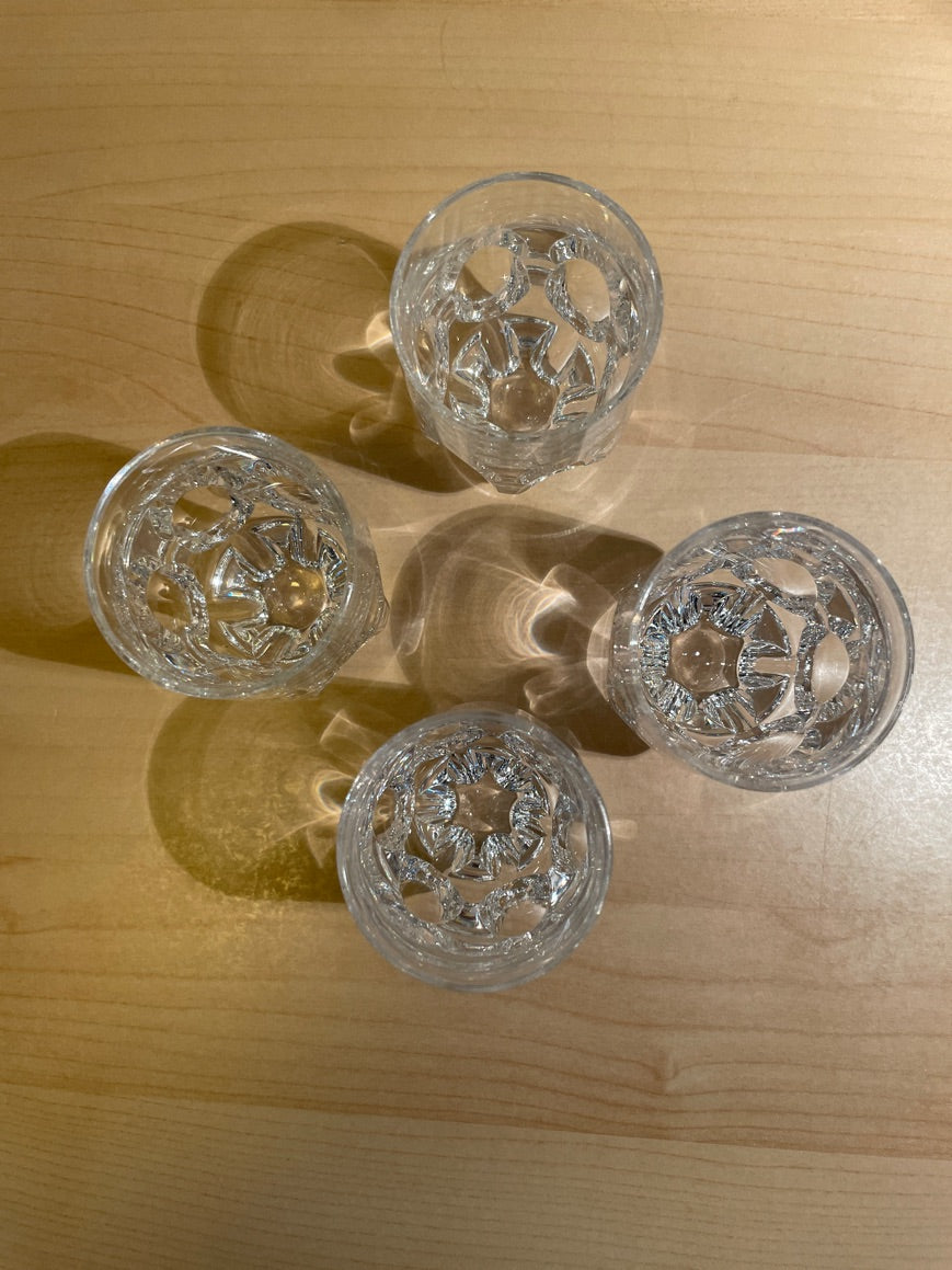 Krystal karaffel m. 4 små glas