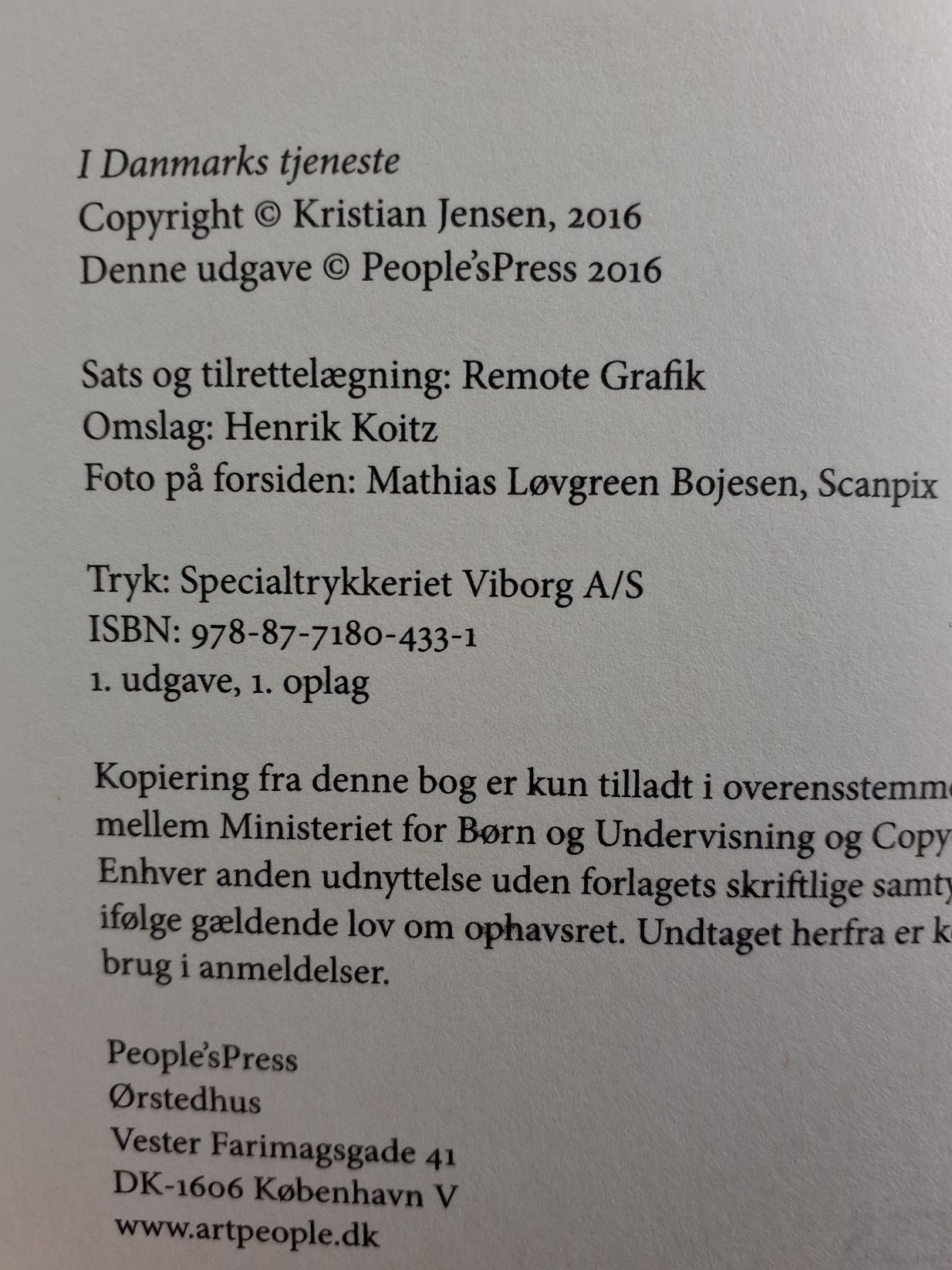 Kristian Jensen I Danmarks Tjeneste