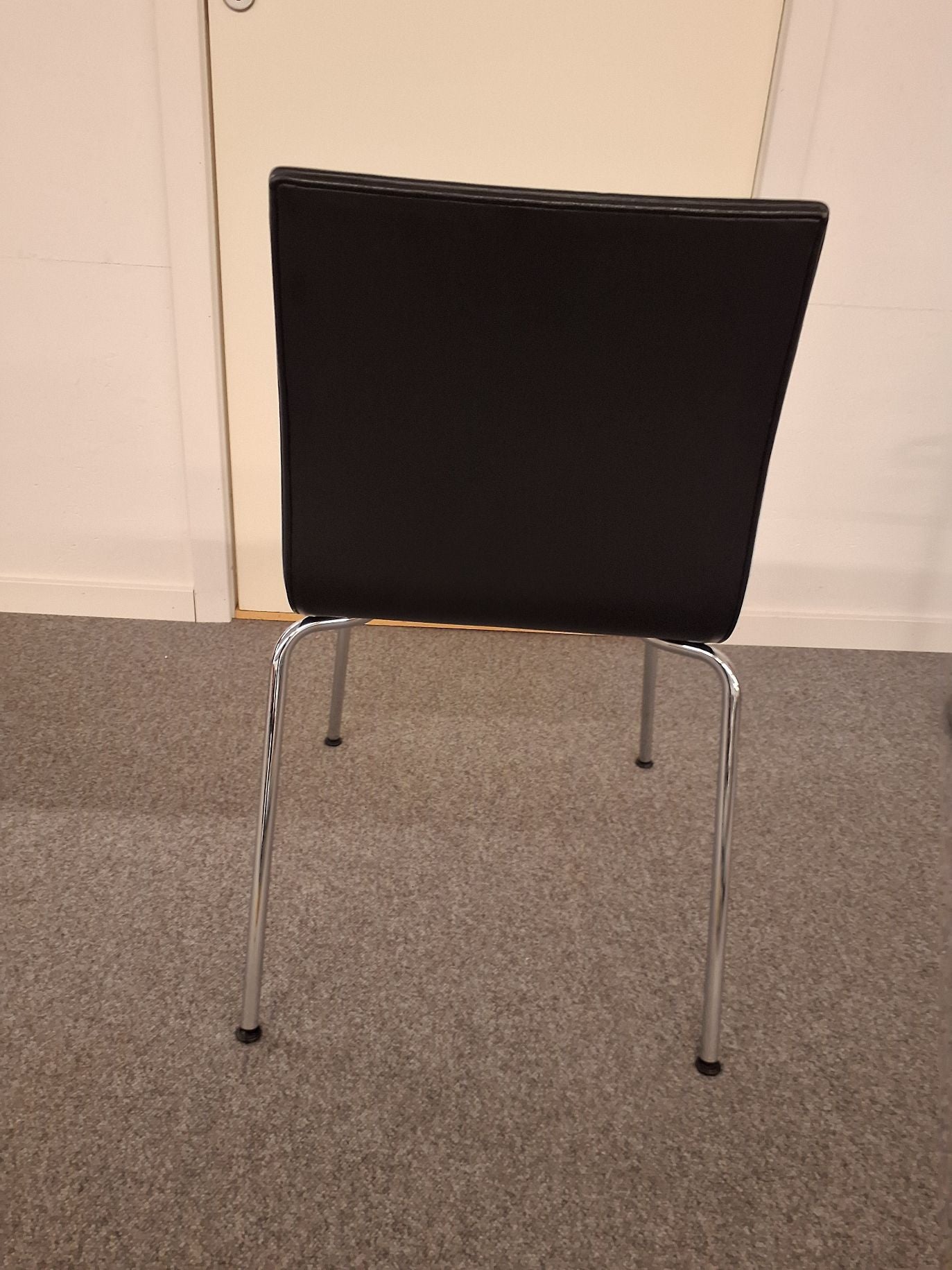 Loungestol sort læderlook - 6045