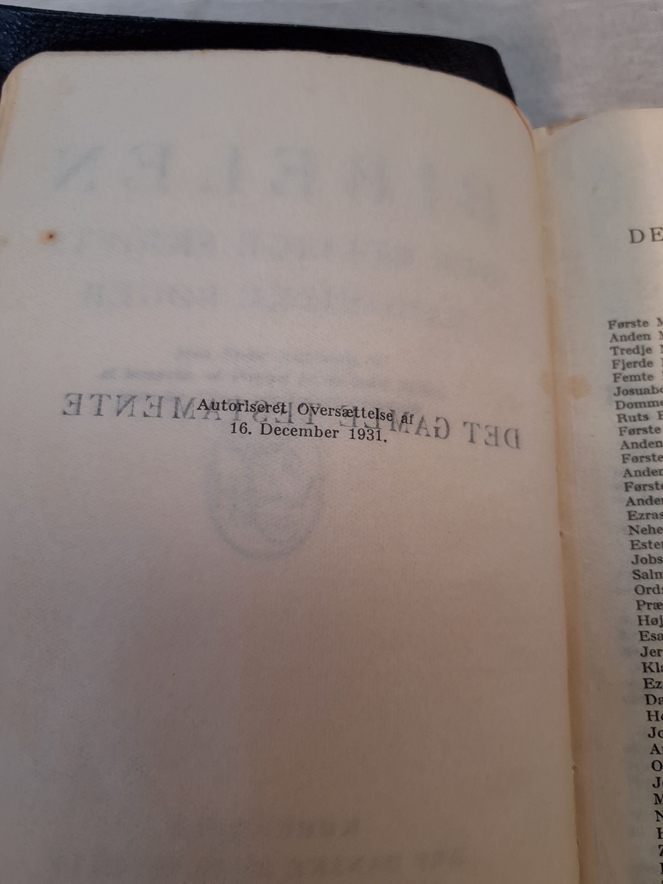 Bibel med Fingerregister