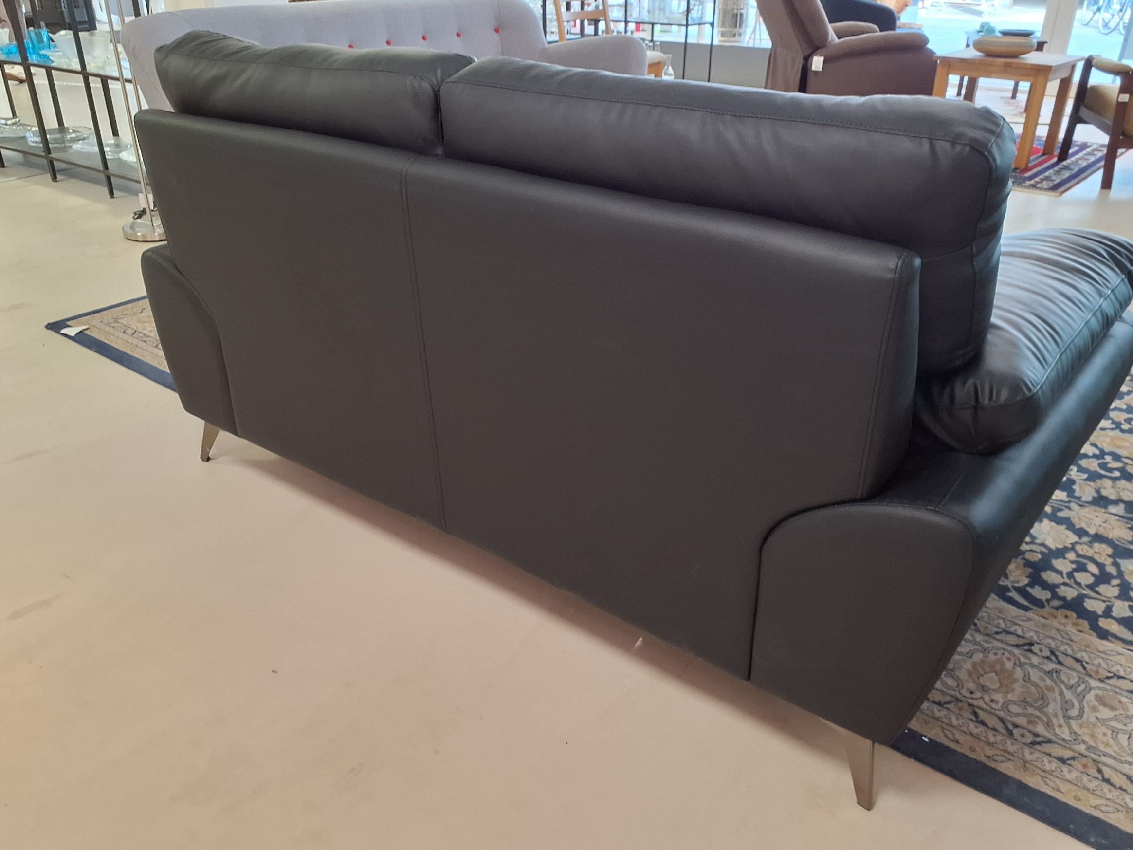 2 pers. Lædersofa sort