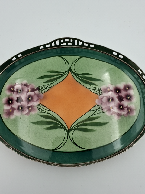Jugendstil fad med tin rand