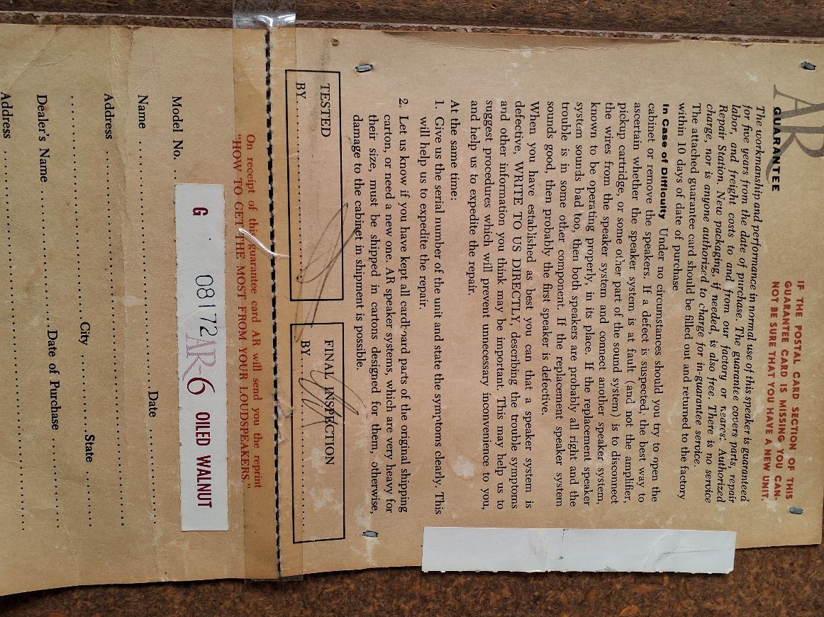 Vintage højtalere AR-6