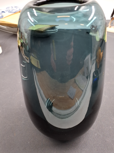 Petroleum blå vase