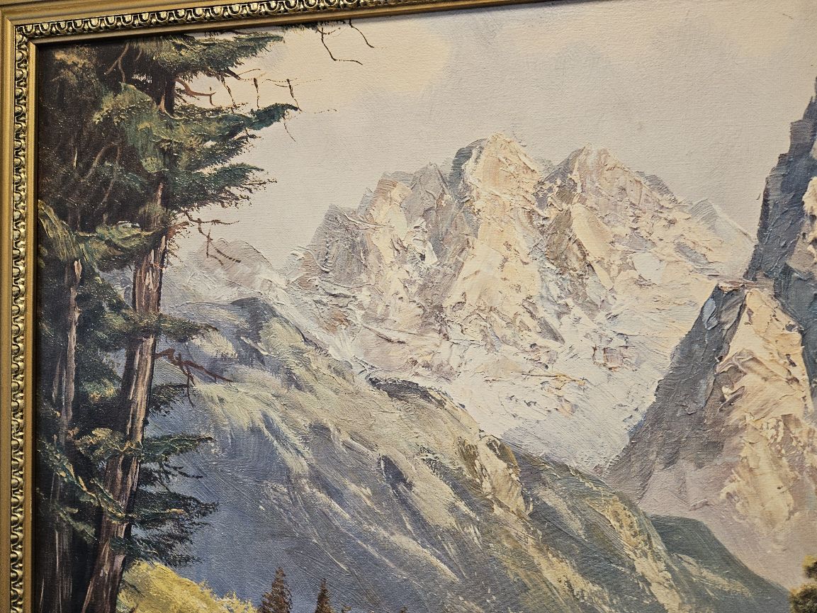 Hytte i bjerglandskab - Gylden ramme