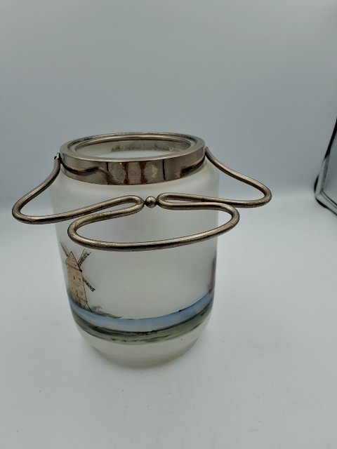 Håndmalet glas krukke