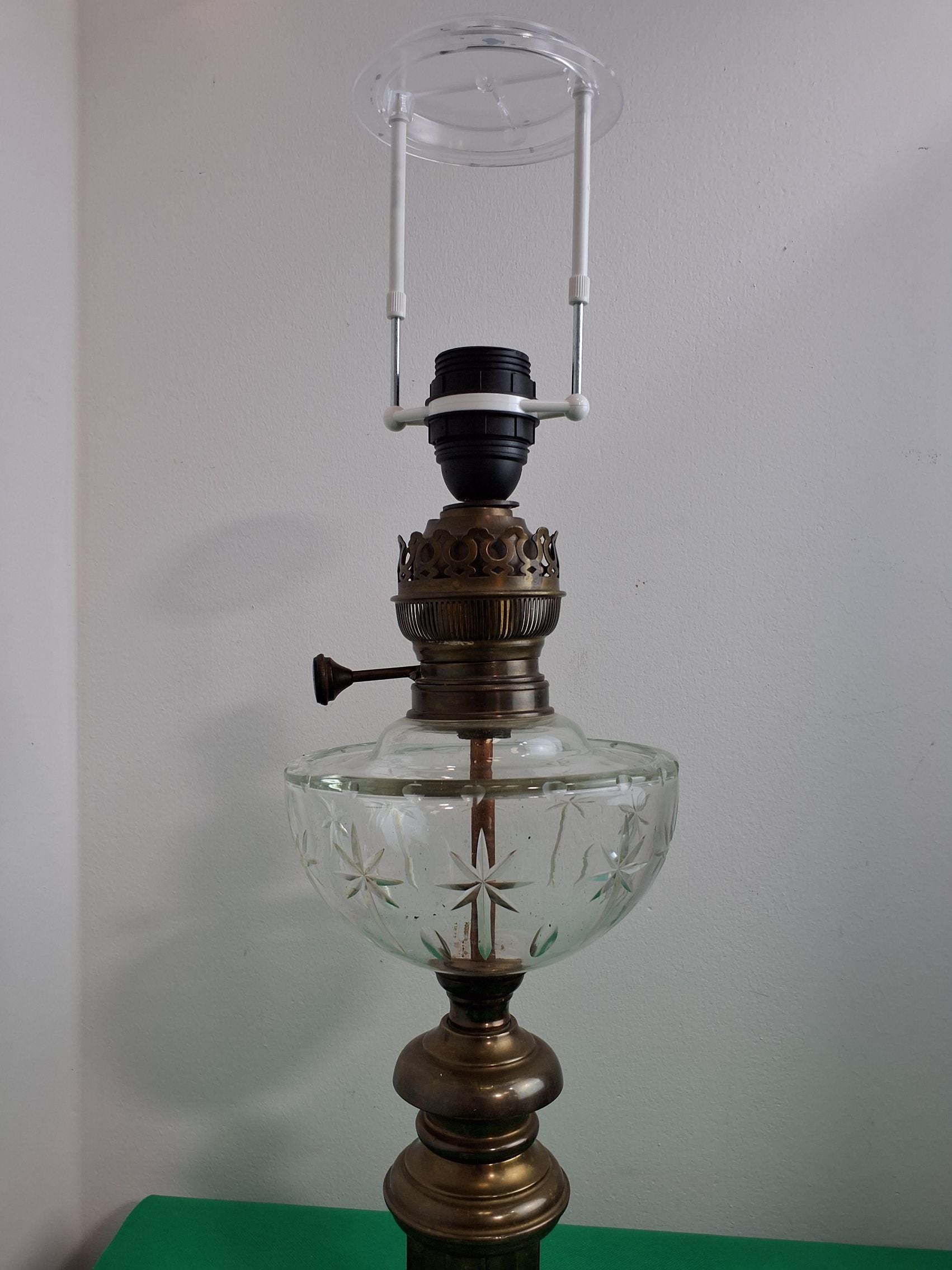 Vintage bordlampe tidl petroleum