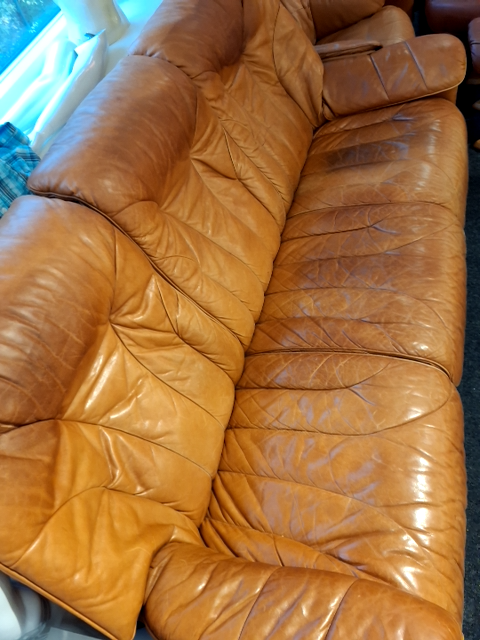 Brun lædersofa