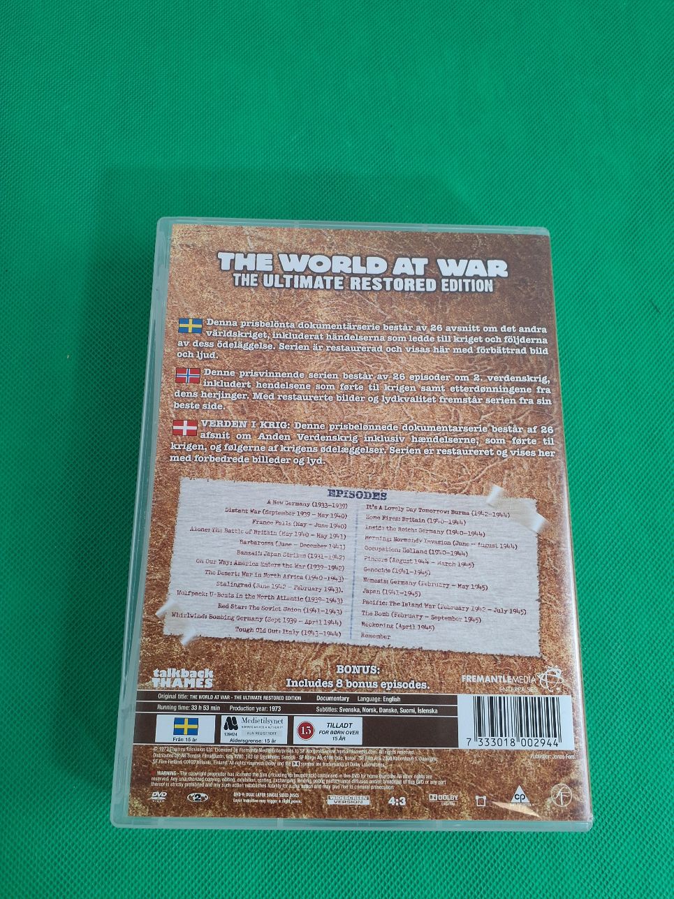DVD: The world of war the ultimate restored edition