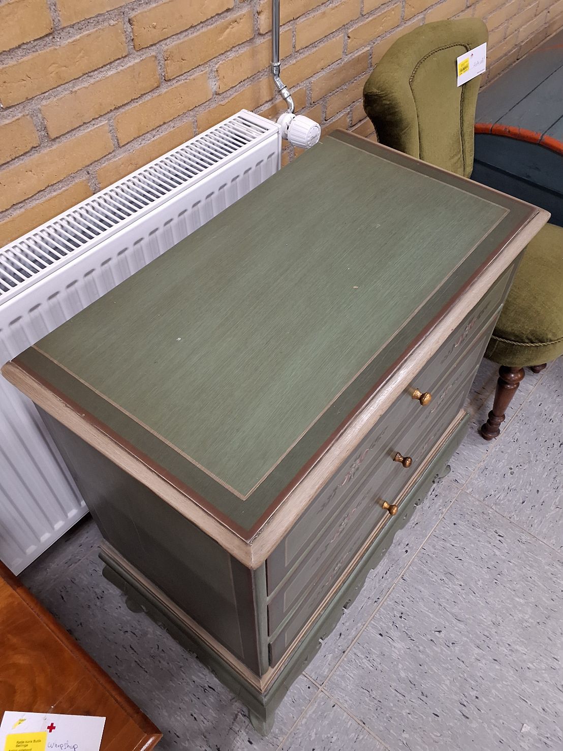 Vintage kommøde lille grøn