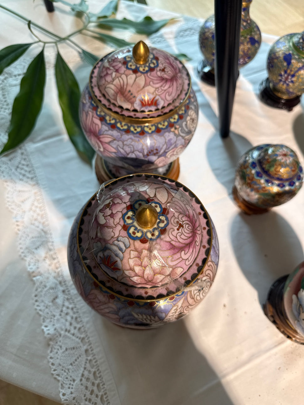 kinesisk cloisonné Lilla/lyserød