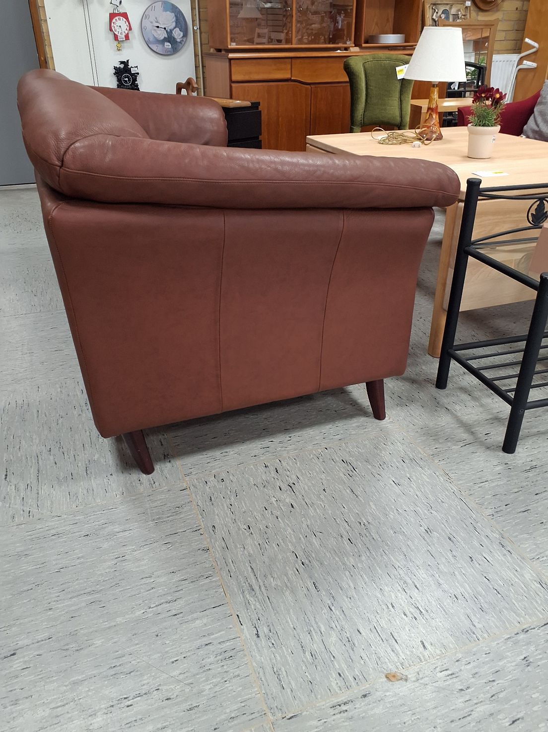 Cognacfarvet 3 ps sofa