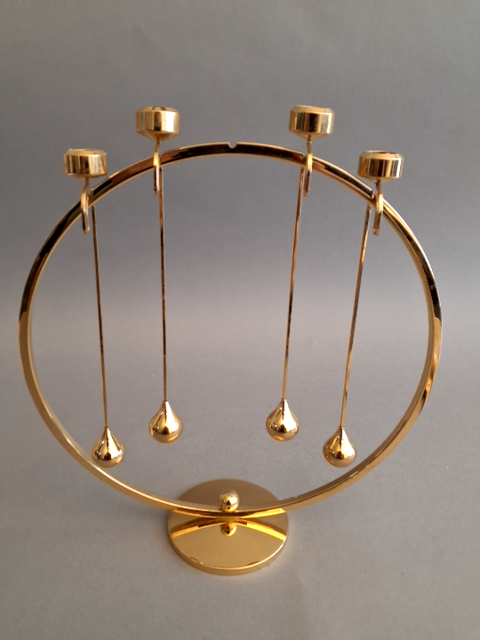 Asmussen adventstage. 24 kt. Guldbelagt.