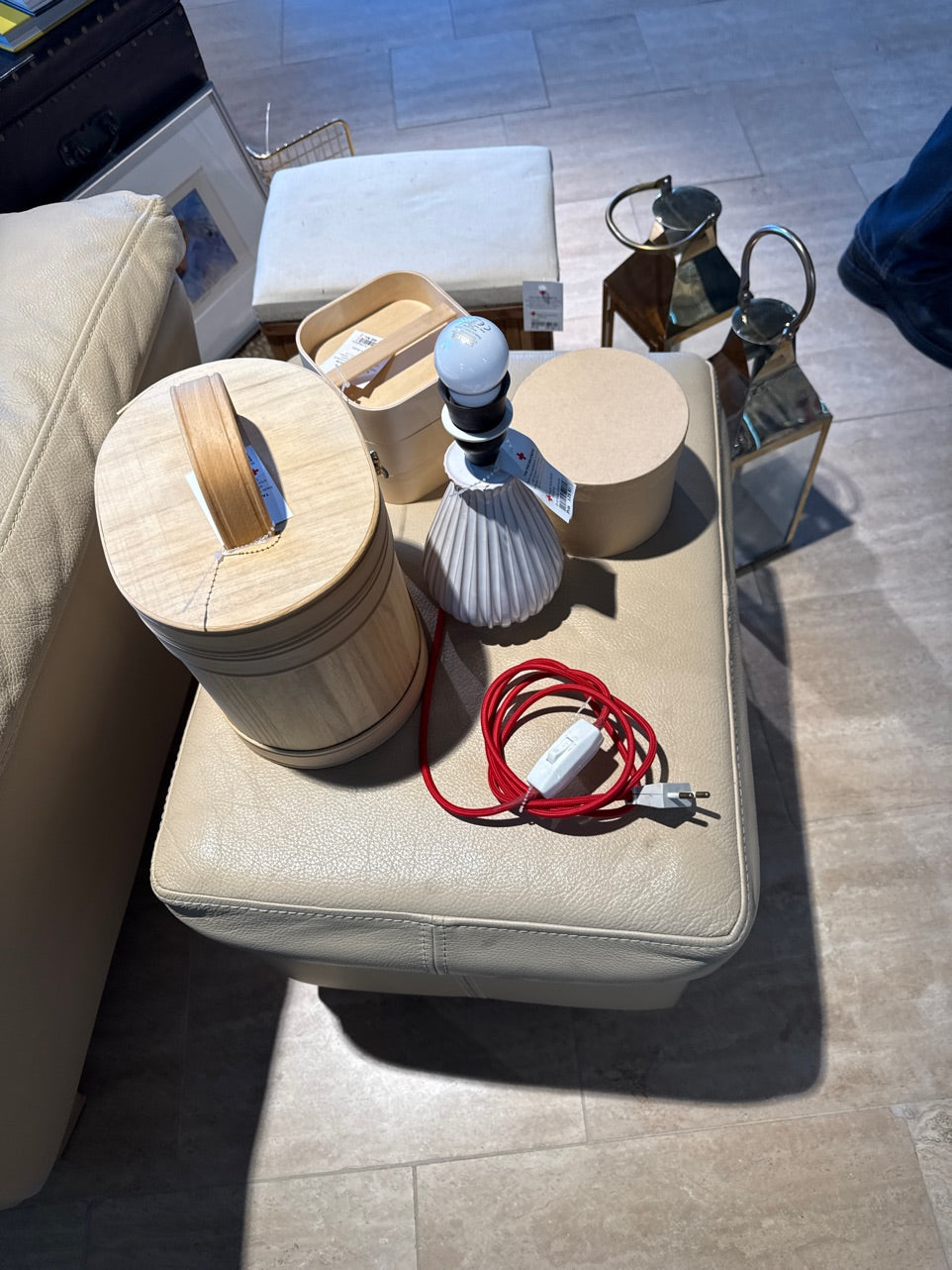 Læder sofa med buf
