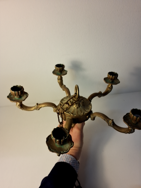 Lysekrone - Stearinlys - Messing