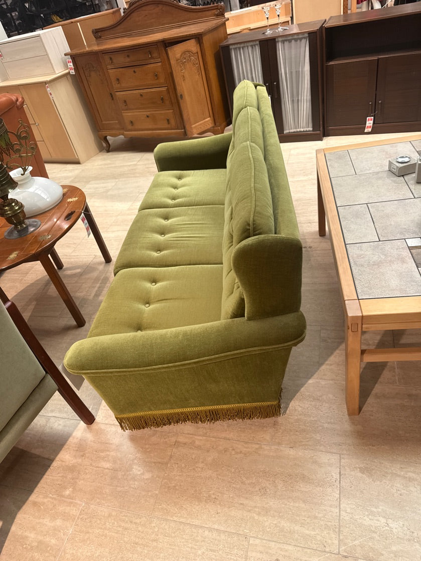 Sofa 3 Pers. I grøn velour