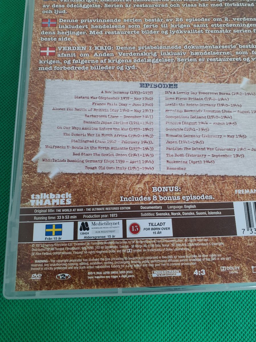 DVD: The world of war the ultimate restored edition