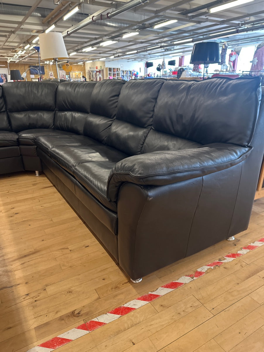Hjort Knudsen lædersofa - sort