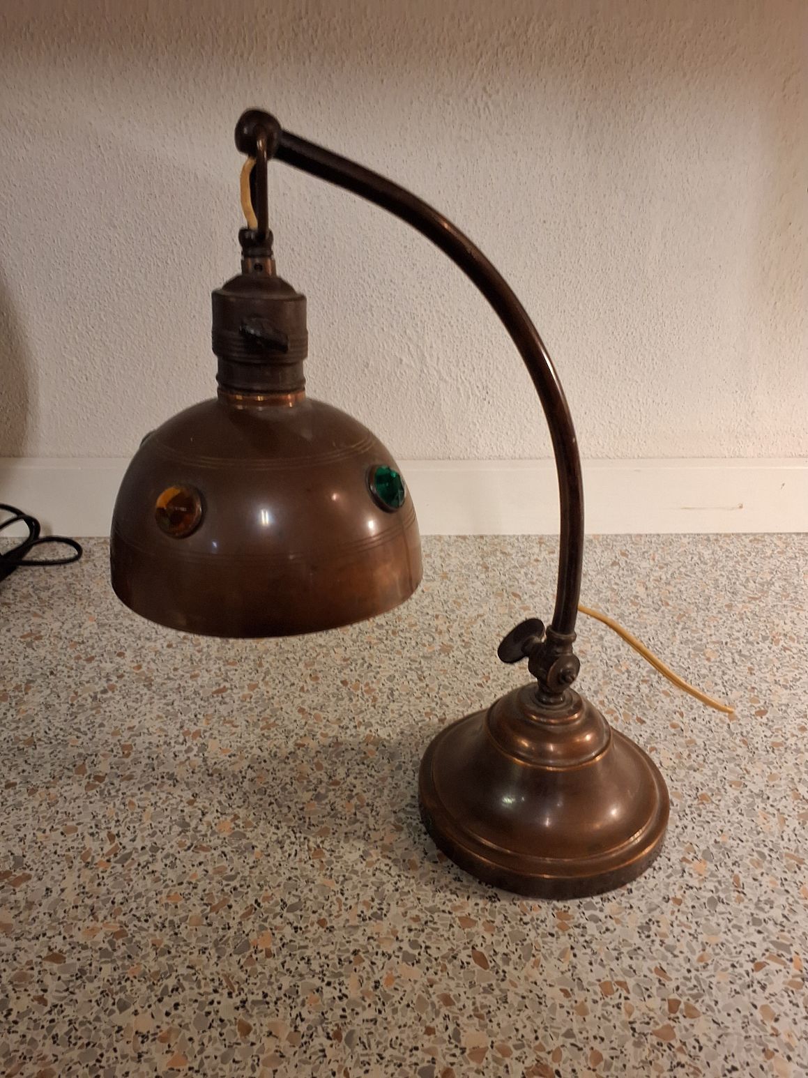 Antik messinglampe