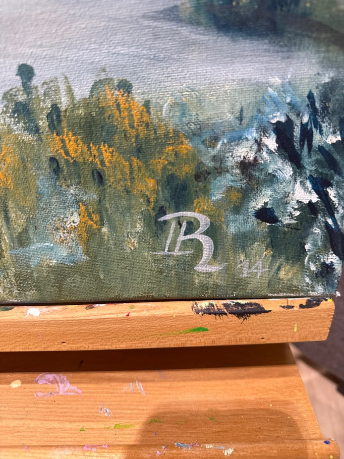 Maleri i blå nuancer