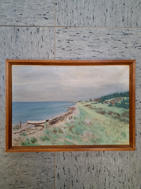 Maleri: Langs stranden