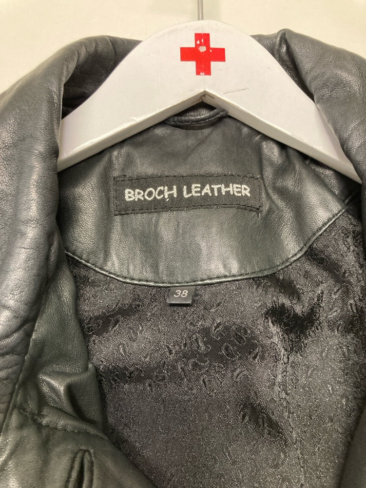 Broch Leather lang jakke