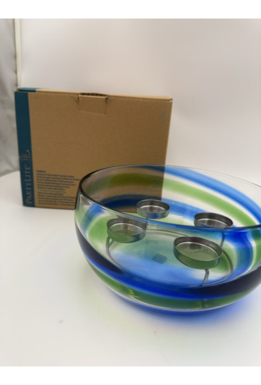 Spring art glass multi-tealight holder