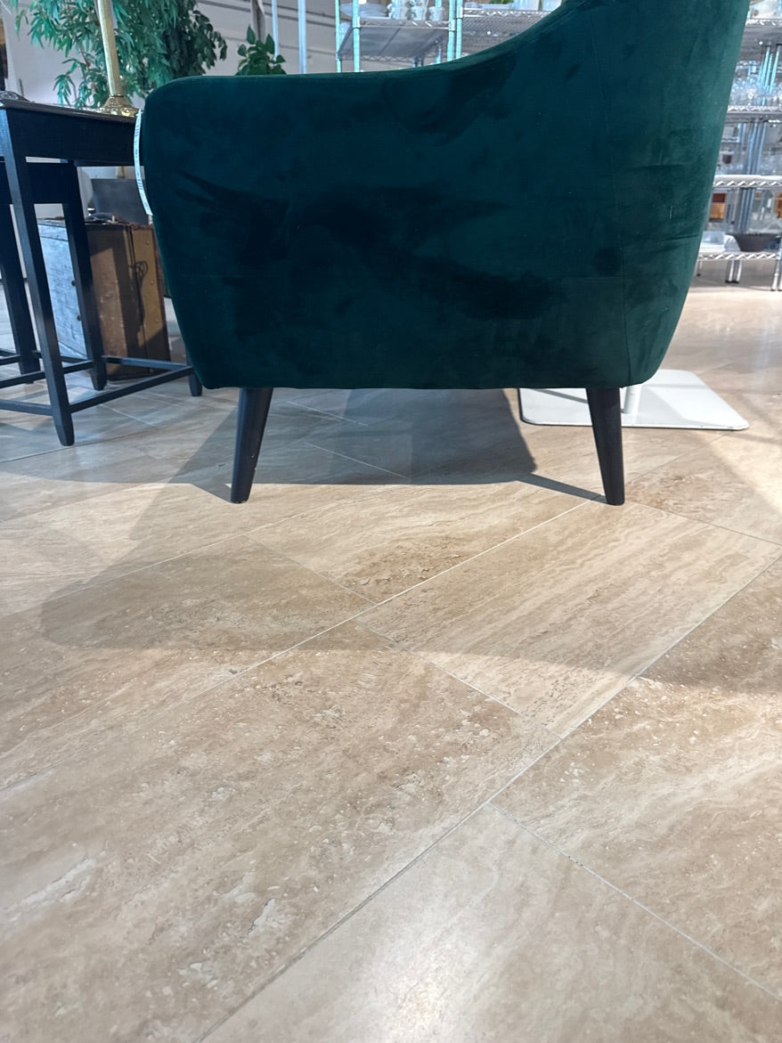 Grøn velour sofa