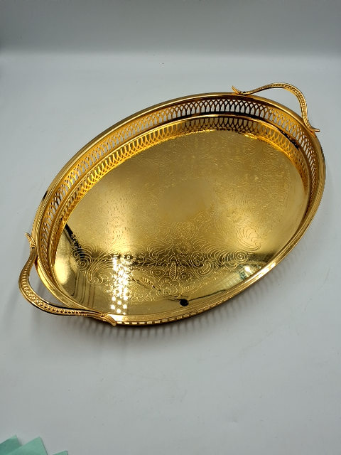 Serveringsfad belagt 24 k guld
