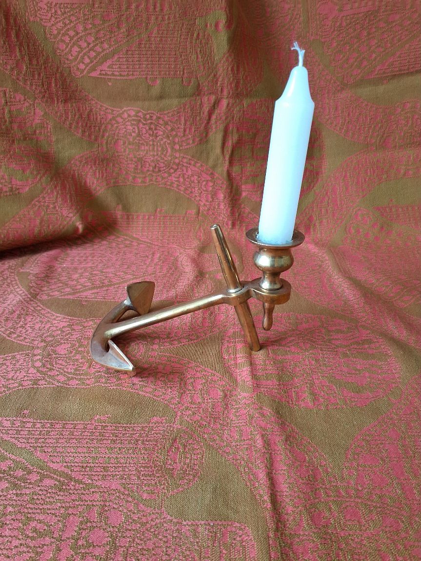 Vintage messing anker lysestage