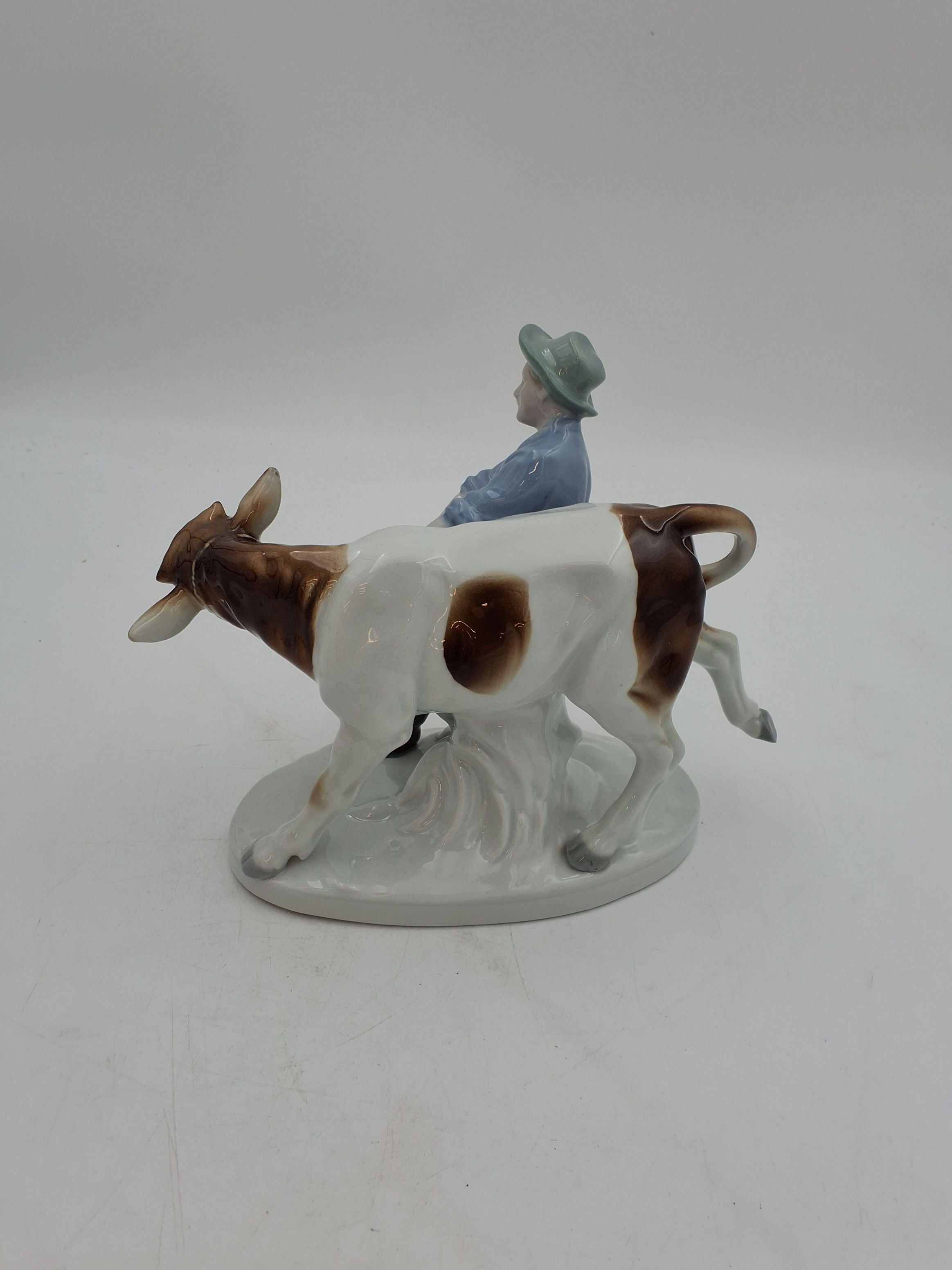 Porcelænsfigur "landmand med ko", Carl Scheidig Gräfenthal