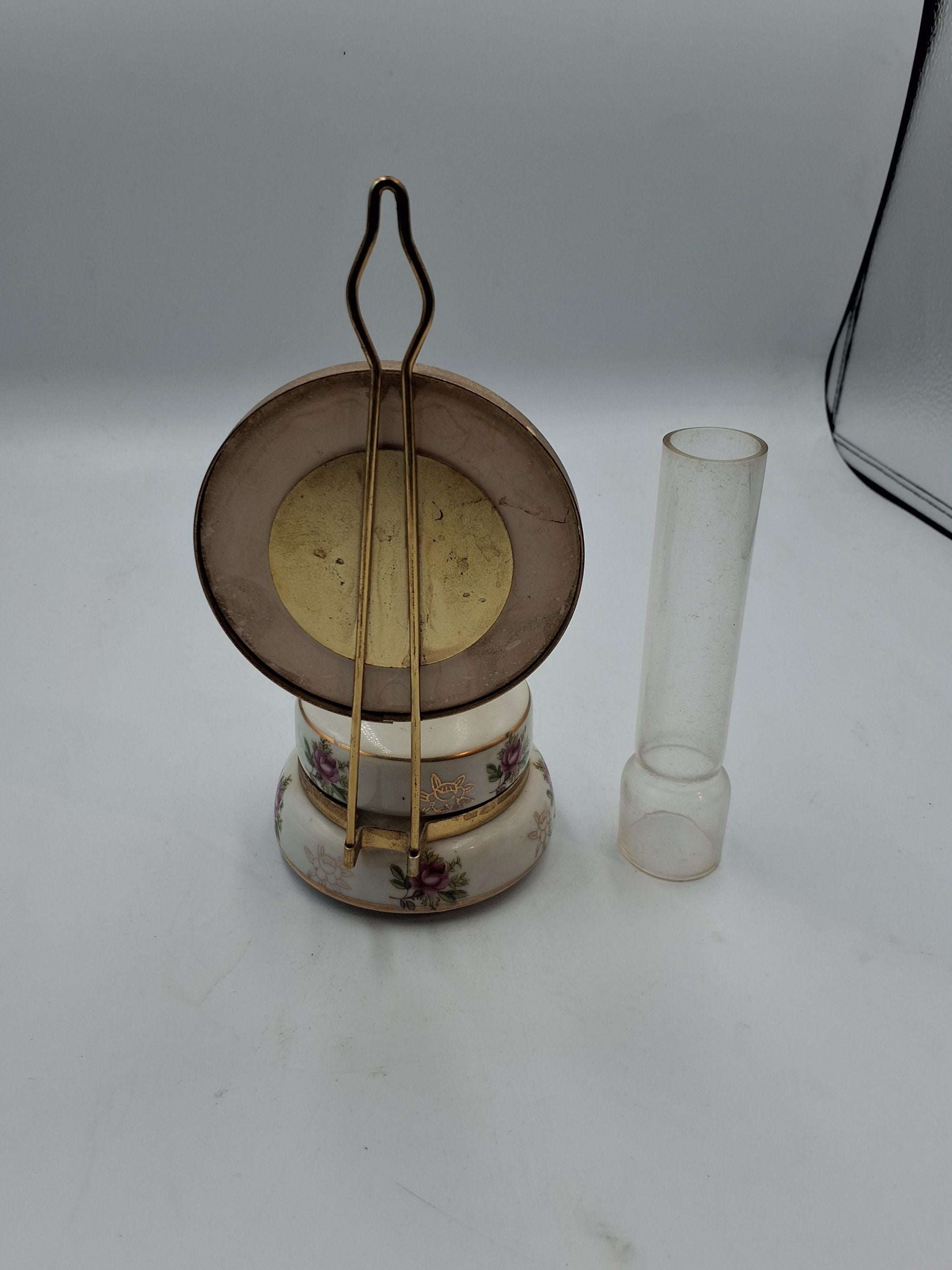 Vintage porcelæn petrolums lampe
