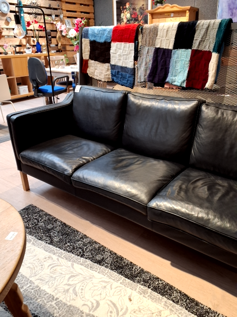 Tre personers lædersofa