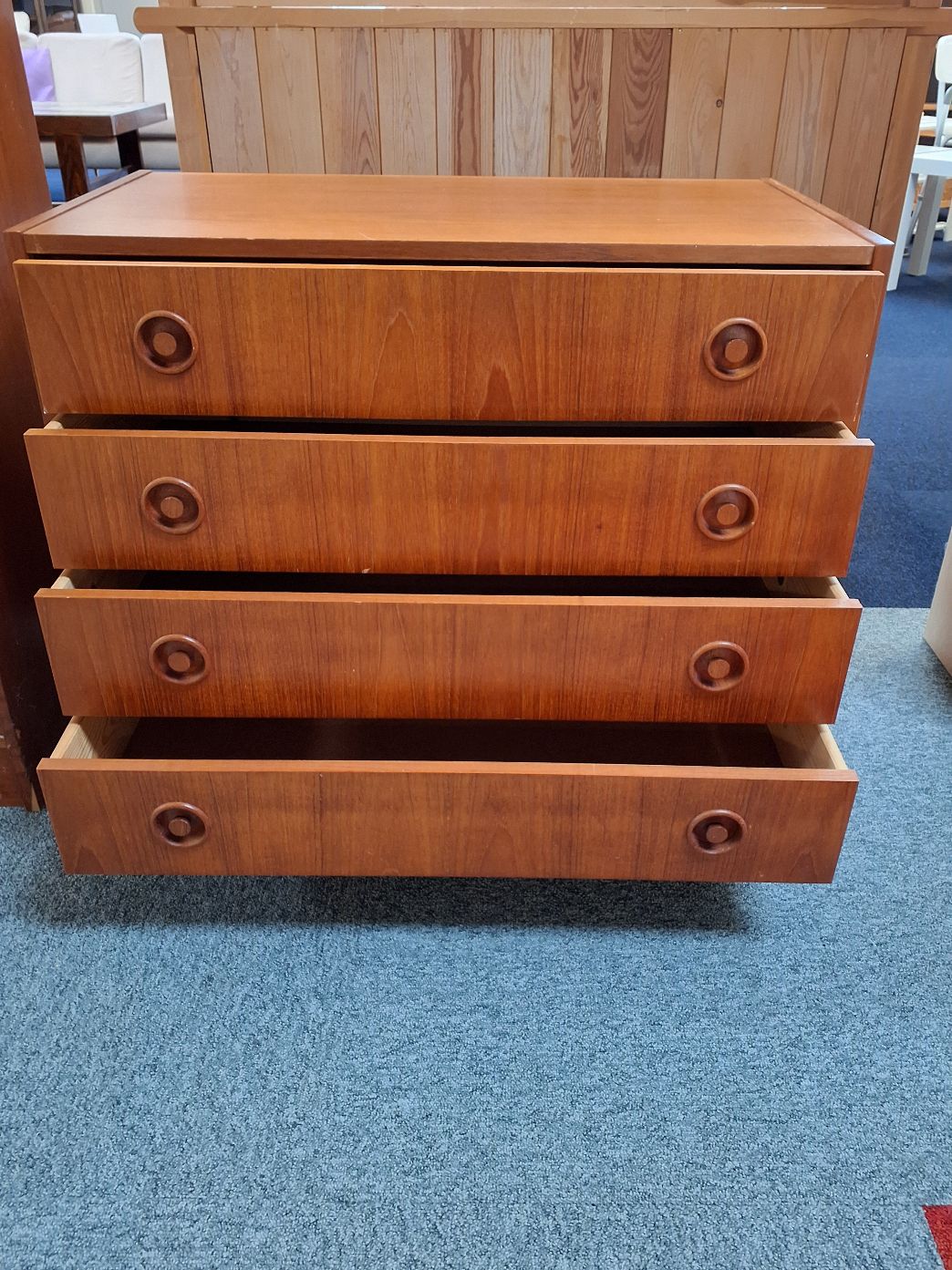 Teak kommode, 4 skuffer