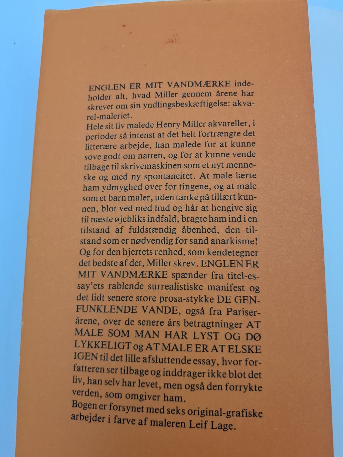 Englen er mit vandmærke af Henry Miller
