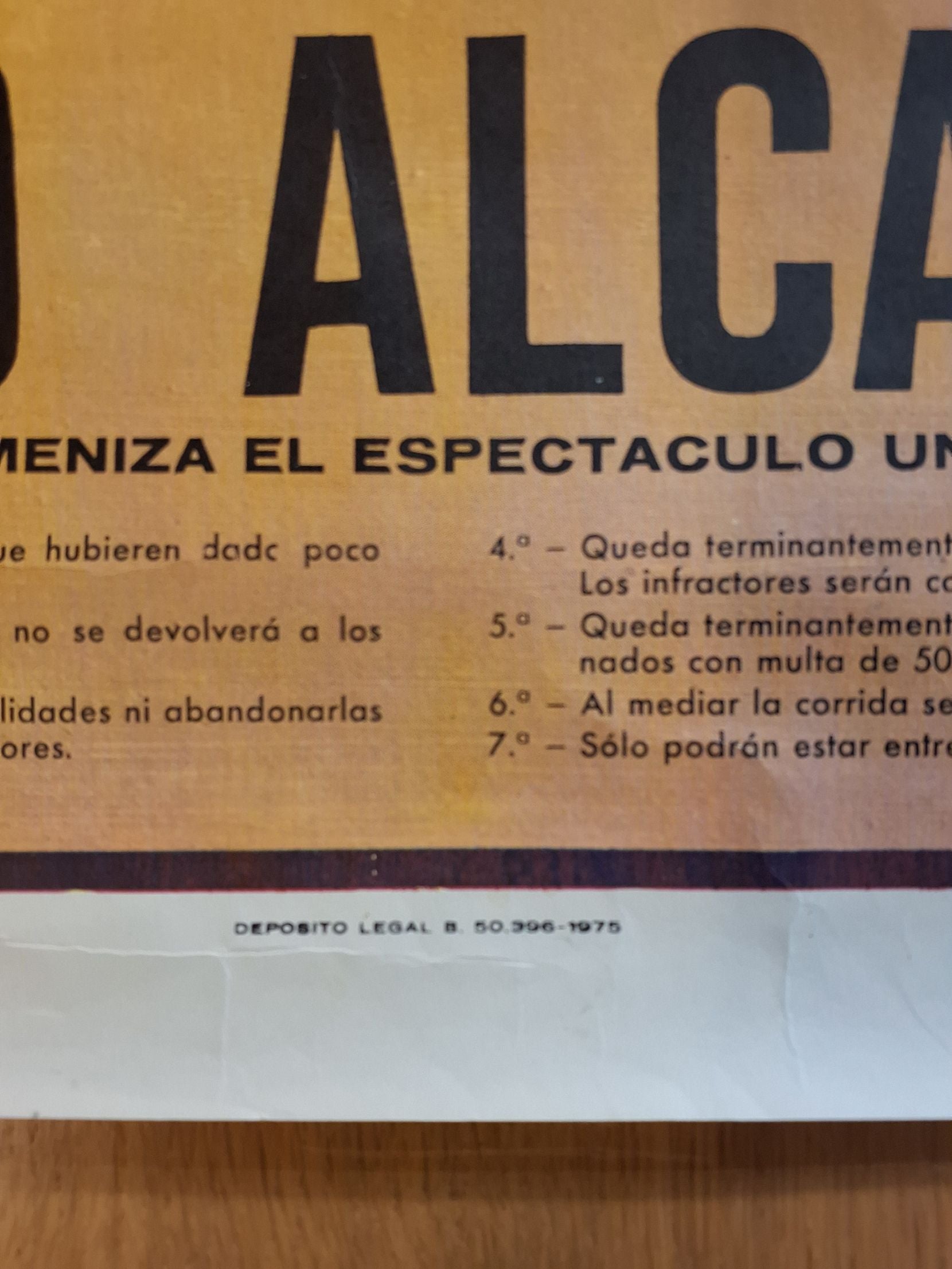 Vintage original tyrefægtning plakat