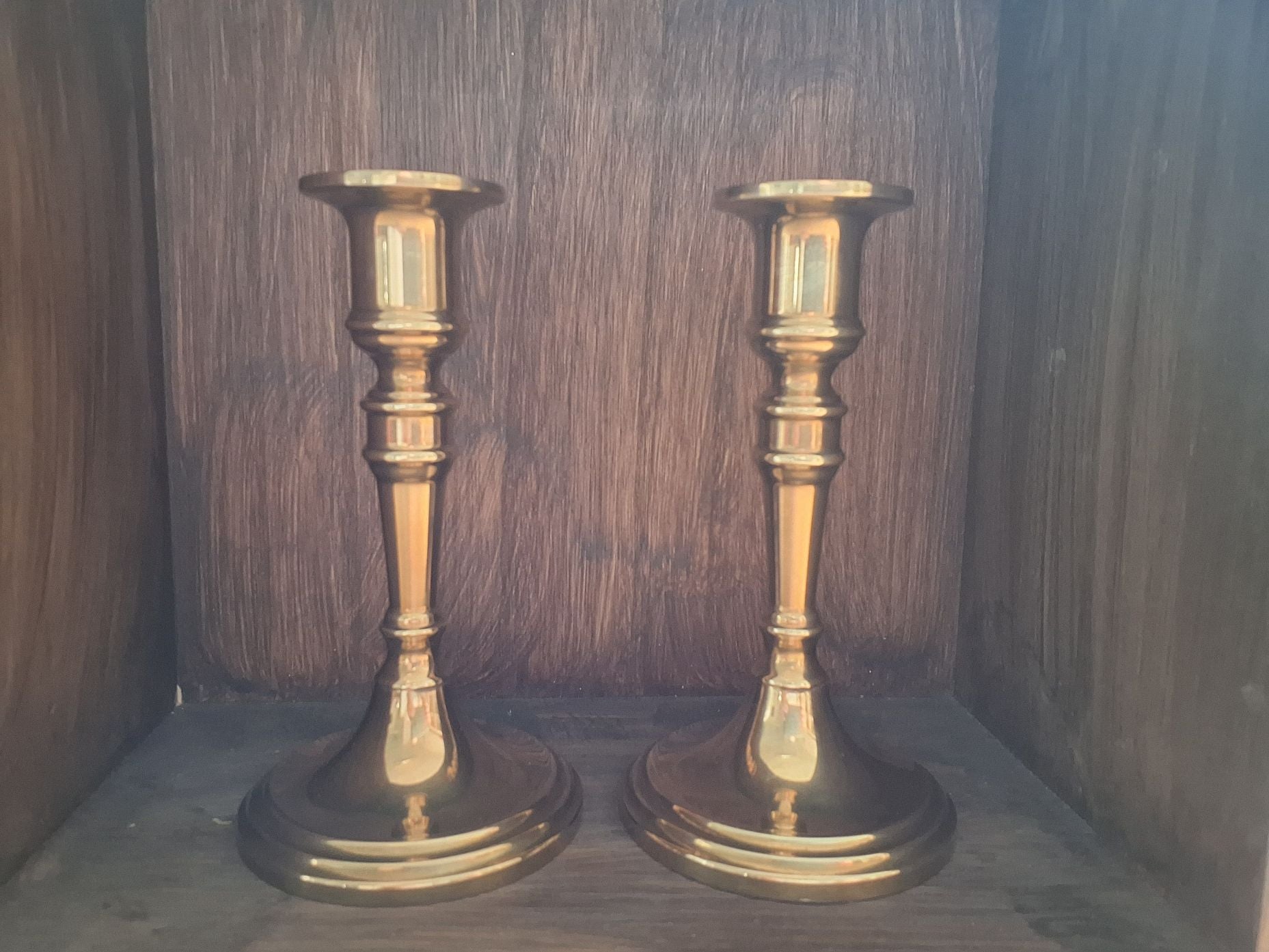 Messing lysestager (malm) - dansk håndværk (sæt)