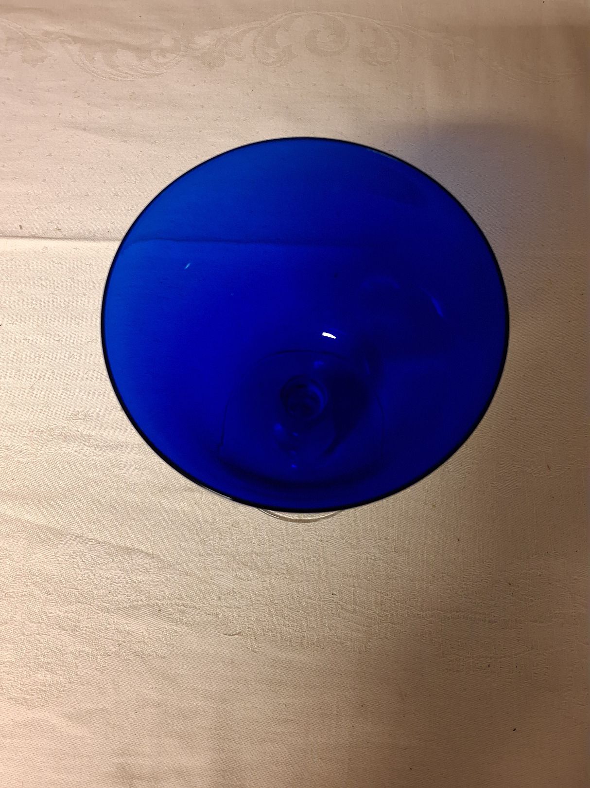 Blå glasskål